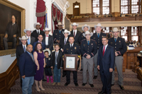 Honorary Texas Ranger Abigail Arias, Abigail was joined by loved ones, including her parents and brother, as well as Texas Public Safety Commission (PSC) Chairman Steven Mach, DPS Director Steven McCraw, Texas Ranger Chief Chance Collins, DPS leadership, and Freeport Police Chief Ray Garivey.